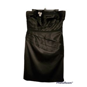 White House | Black Market Black Strapless Dress with Jewels